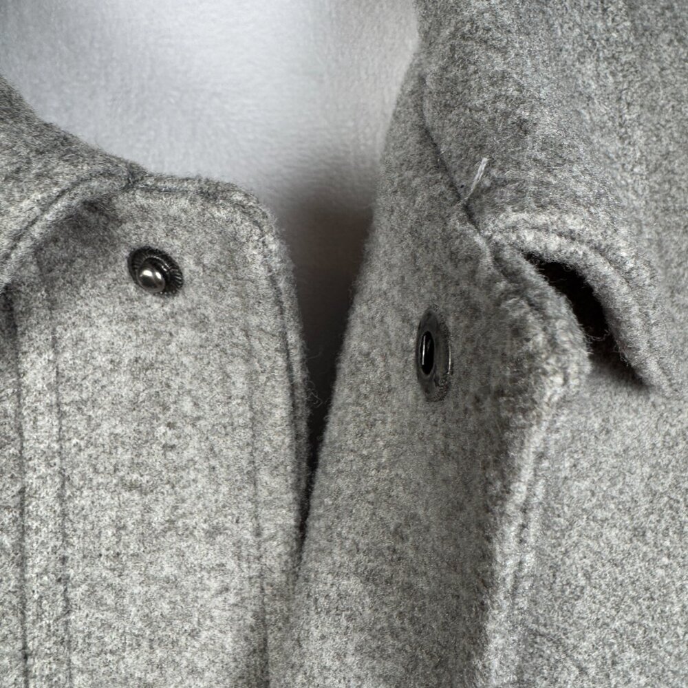 Zara Women's Lined Wool Coat Heathered Gray Sz XL interior pockets snap closure - Picture 10 of 11